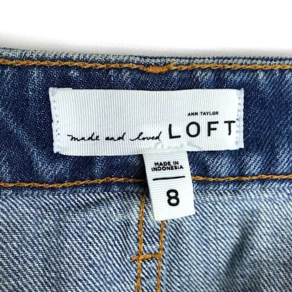LOFT Ann Taylor Button Front Mini Denim Skirt - Picture 4 of 5